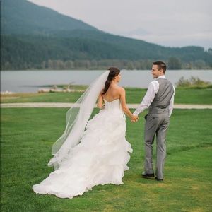 65” floor length ivory wedding veil